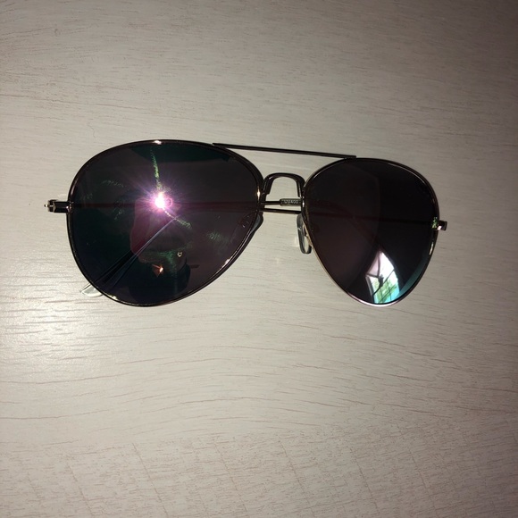 Classic Aviator Sunglasses Metal Frame Pink Lens - Picture 4 of 5